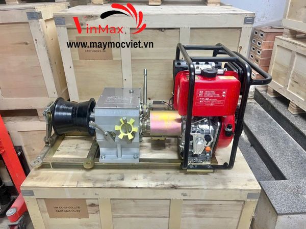 Máy Tời Cáp 3 Tấn Chạy Dầu Phanh Hãm Turbo TBT3000