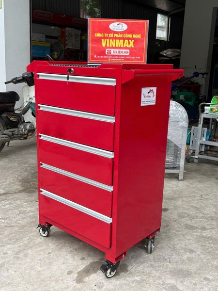 Tủ để đồ nghề 5 ngăn kéo bánh xe di chuyển TVM05