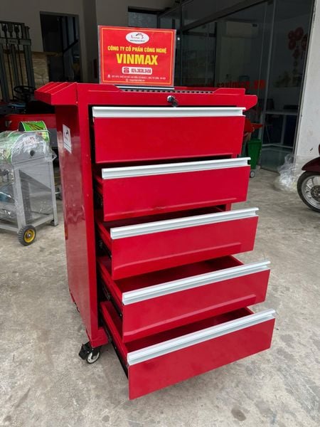 Tủ để đồ nghề 5 ngăn kéo bánh xe di chuyển TVM05