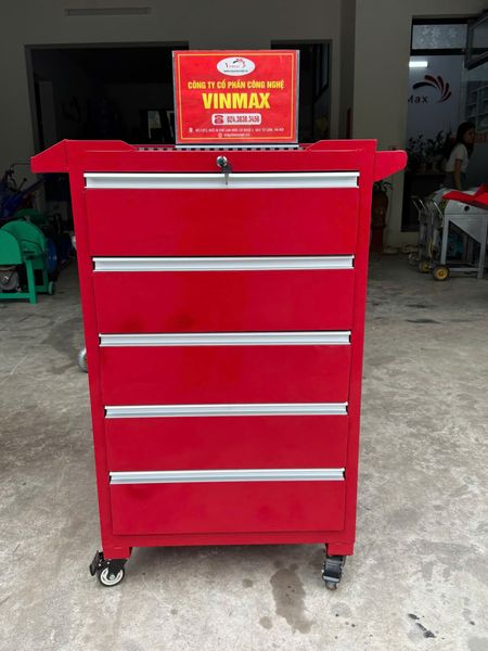 Tủ để đồ nghề 5 ngăn kéo bánh xe di chuyển TVM05