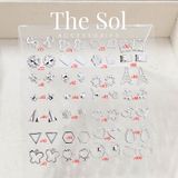  [SHOPEE] Bông Tai Nhựa Nhiều Mẫu Chuôi Su - Màu Bạc 