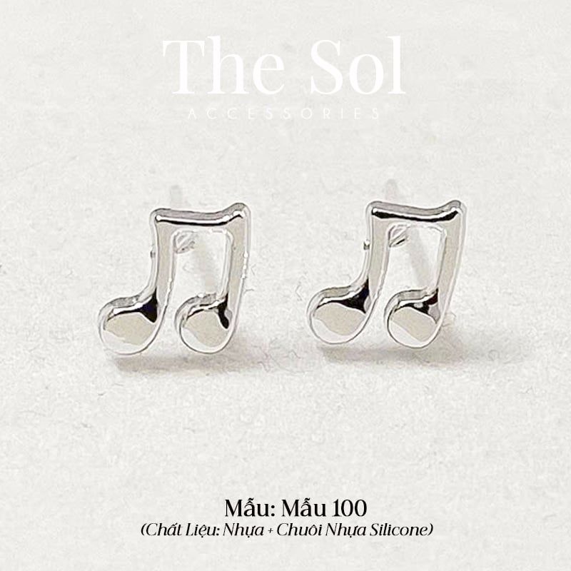 [SHOPEE] Bông Tai Nhựa Nhiều Mẫu Chuôi Su - Màu Bạc 