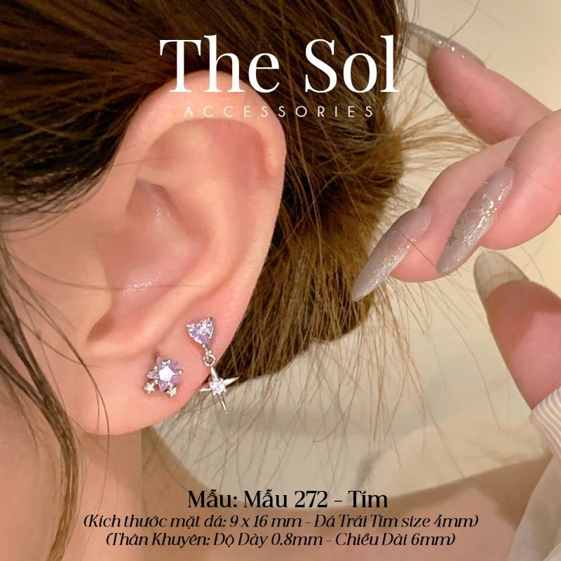  Khuyên Tai Thép Xi Mạ Colour Bling - Mẫu 272 