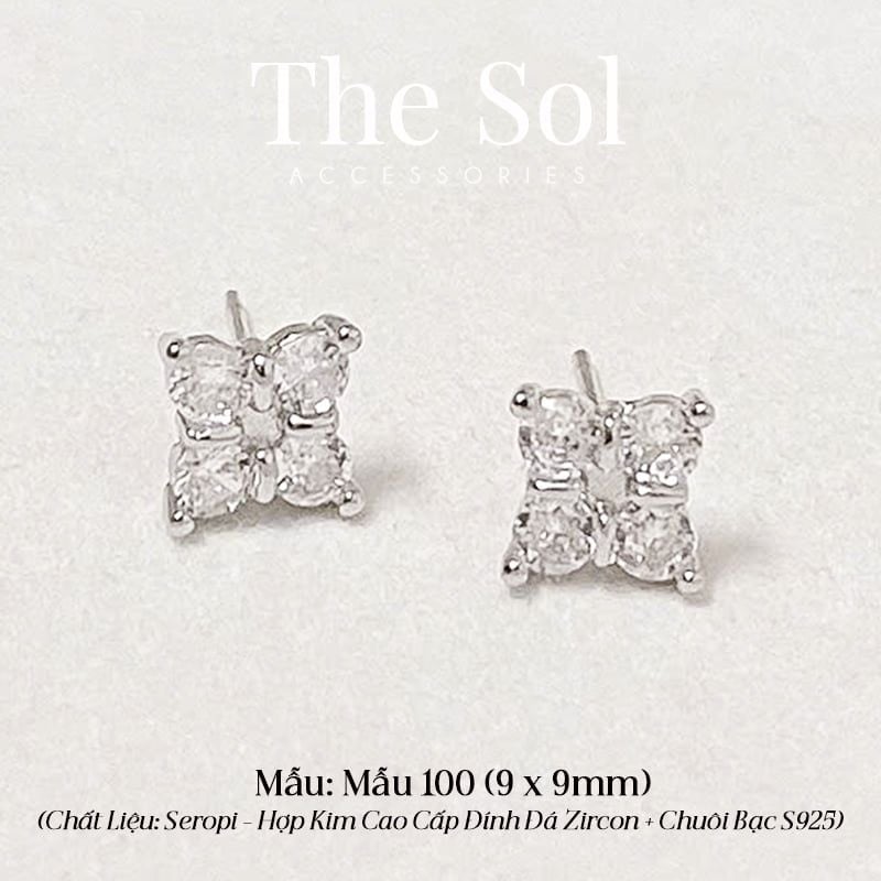  Bông Tai Seropi Diamond Clover - Mẫu 100 