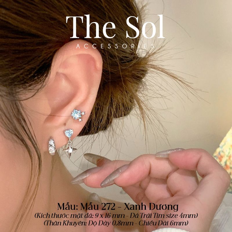  Khuyên Tai Thép Xi Mạ Colour Bling - Mẫu 272 