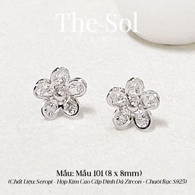  Bông Tai Seropi Diamond Flower - Mẫu 101 