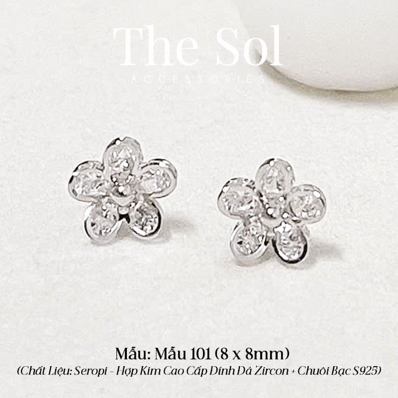  Bông Tai Seropi Diamond Flower - Mẫu 101 