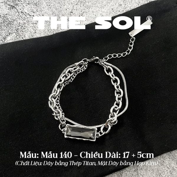  Lắc Tay Titan Unisex Black Stone - Mẫu 140 