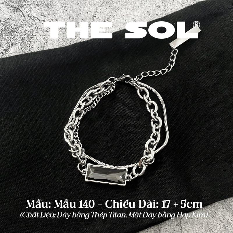  Lắc Tay Titan Unisex Black Stone - Mẫu 140 