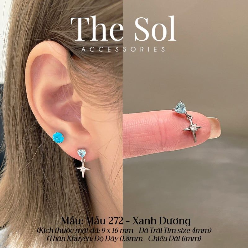  Khuyên Tai Thép Xi Mạ Colour Bling - Mẫu 272 