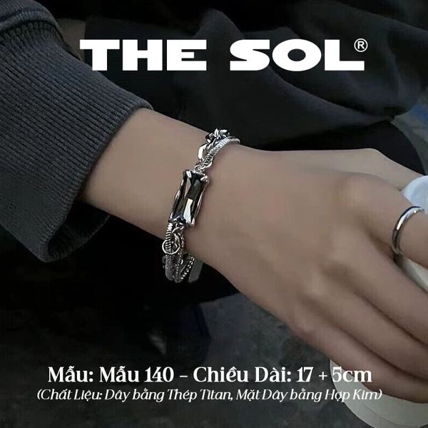 Lắc Tay Titan Unisex Black Stone - Mẫu 140 