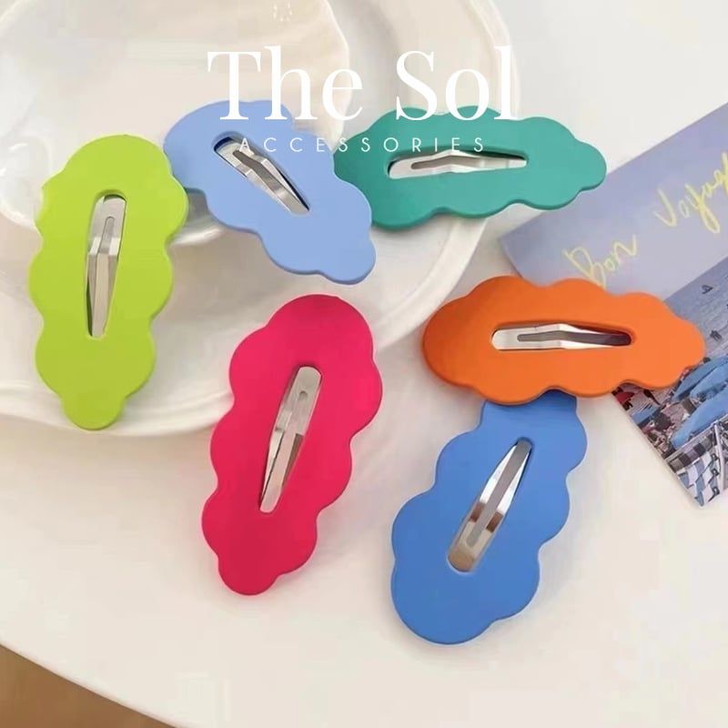  Kẹp Tóc Hàn Quốc Sắc Màu Gợn Sóng 