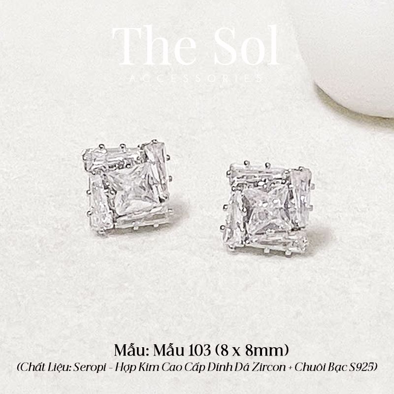  Bông Tai Seropi Diamond Square - Mẫu 103 