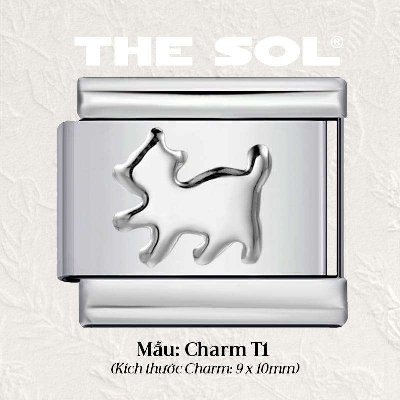  Charm Titan Italian Bracelet - Basic Charm - Charm T 