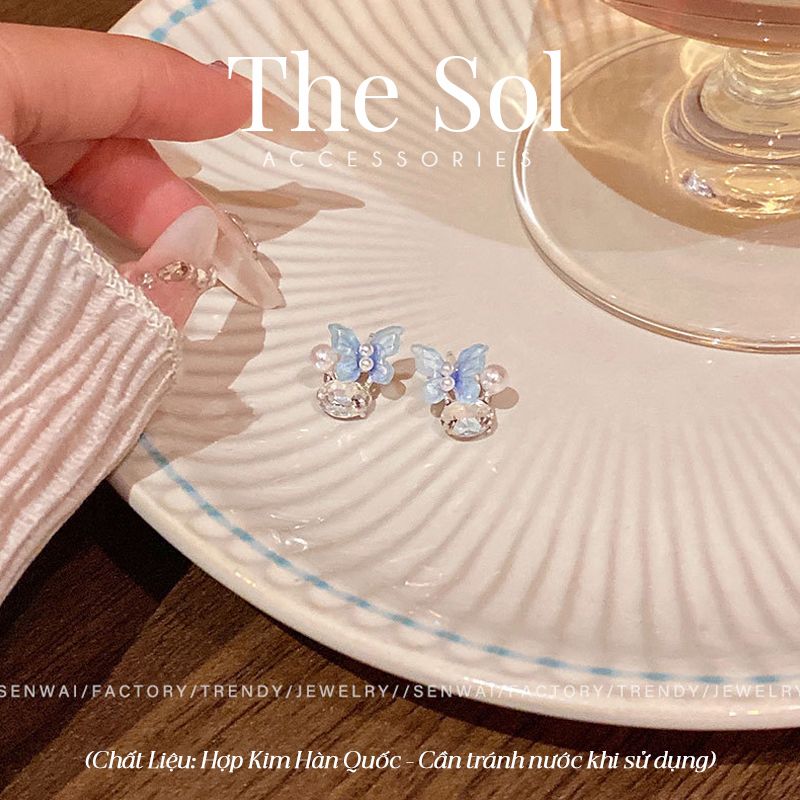  Bông Tai Hàn Quốc Blue Butterfly 