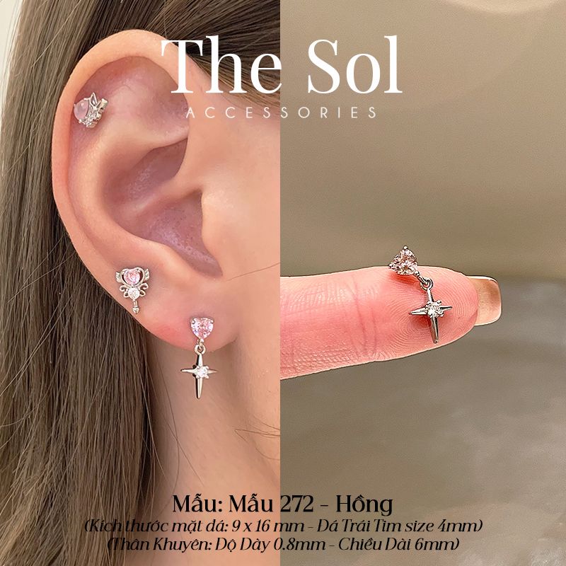  Khuyên Tai Thép Xi Mạ Colour Bling - Mẫu 272 