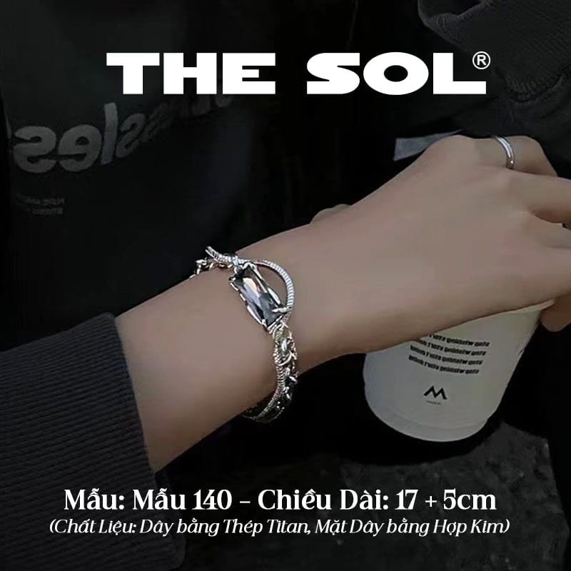  Lắc Tay Titan Unisex Black Stone - Mẫu 140 