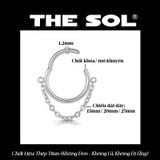  Khuyên Tai Titan Unisex Hoops Tròn Chốt Ẩn Dây Xích 