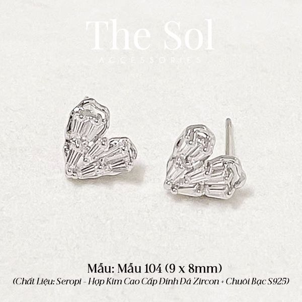  Bông Tai Seropi Diamond Heart - Mẫu 104 