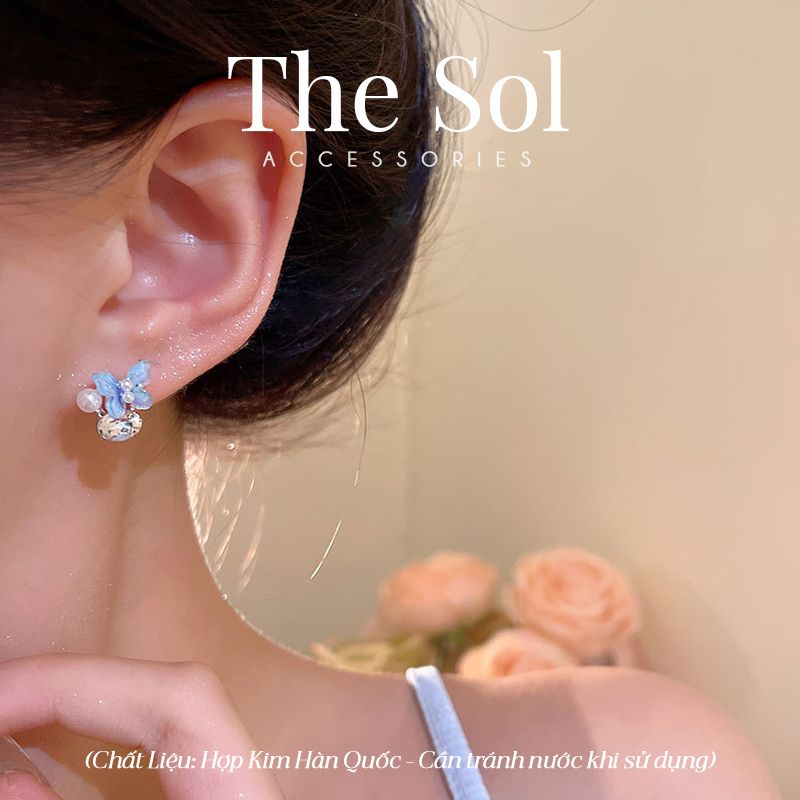  Bông Tai Hàn Quốc Blue Butterfly 