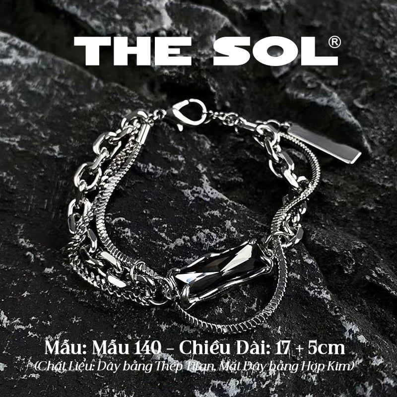  Lắc Tay Titan Unisex Black Stone - Mẫu 140 