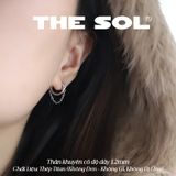  Khuyên Tai Titan Unisex Hoops Tròn Chốt Ẩn Dây Xích 