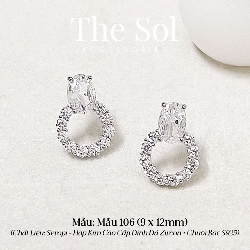  Bông Tai Seropi Diamond Circle - Mẫu 106 