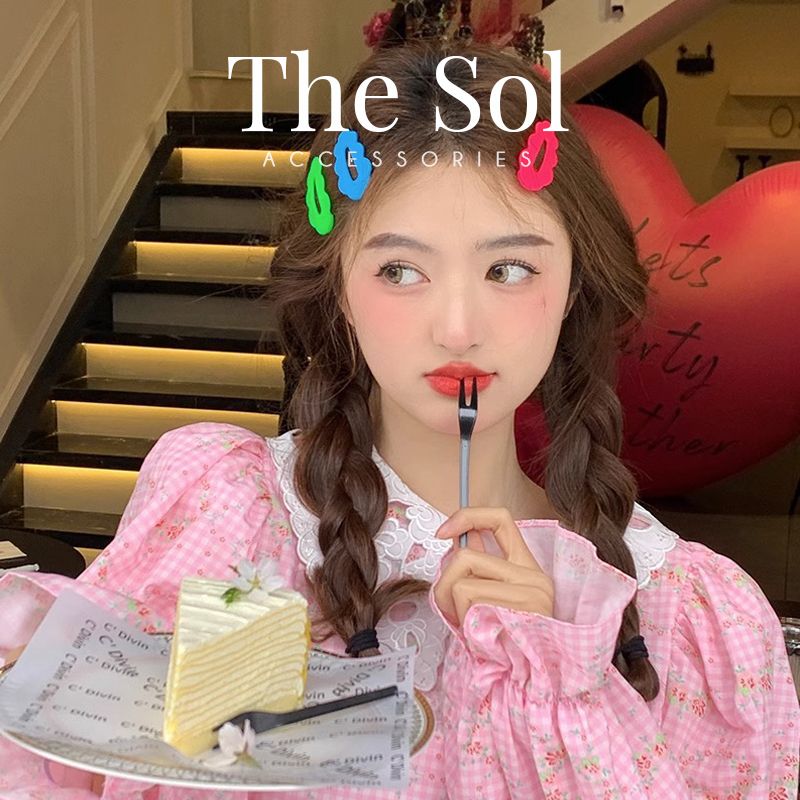  Kẹp Tóc Hàn Quốc Sắc Màu Gợn Sóng 