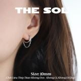  Khuyên Tai Titan Unisex Hoops Tròn Chốt Ẩn Dây Xích 