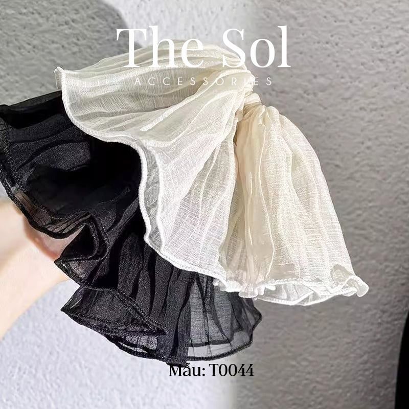  Cột Tóc Scrunchies Pleated Mesh 