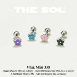  Khuyên Tai Thép Xi Mạ Colorful Flower - Mẫu 330 [1 CHIẾC] 