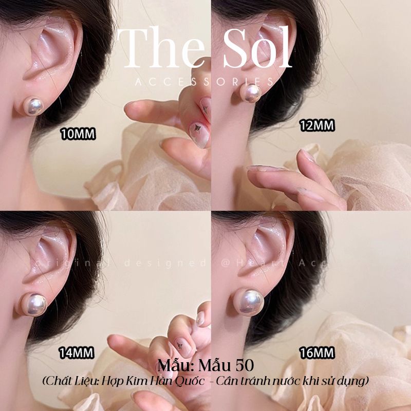 Bông Tai Hàn Quốc Pink Pearl - Mẫu 50 