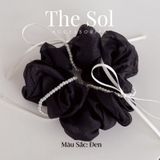  Cột Tóc Scrunchies Ribbon Bow 
