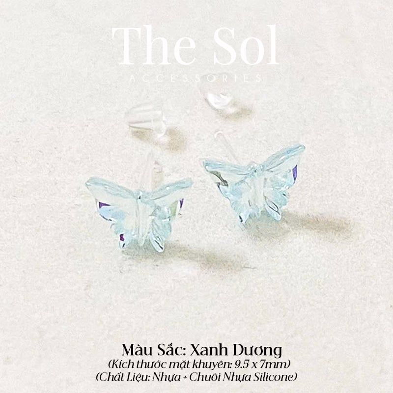  Bông Tai Nhựa Hologram Butterfly 