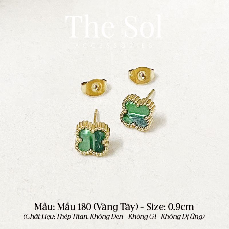  Bông Tai Titan Green Lou 0.9cm - Mẫu 180 