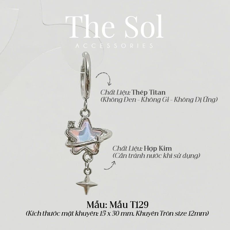  Khuyên Tai Titan The Star - Mẫu T129 