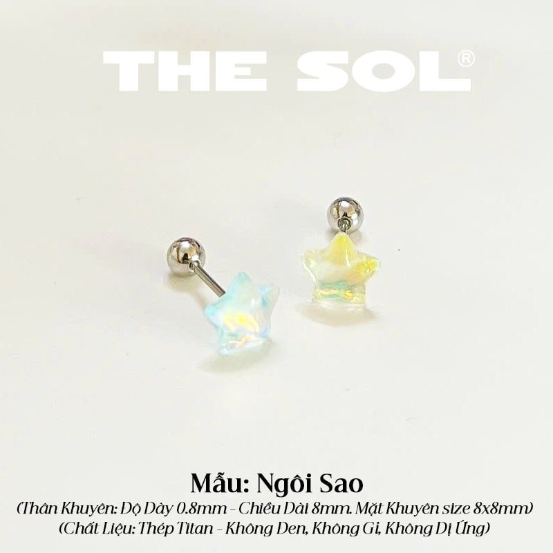  Khuyên Tai Thép Titan Màu Sắc Hologram 