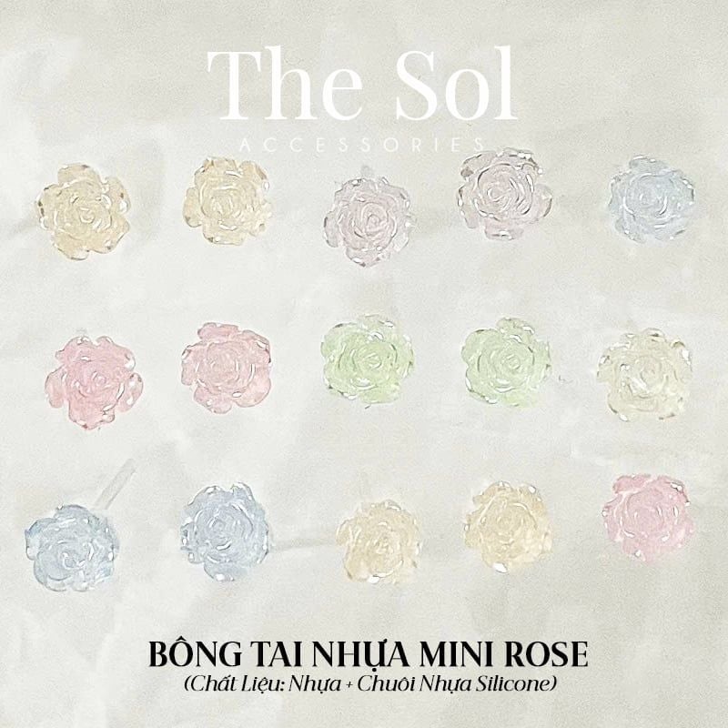  Bông Tai Nhựa Mini Rose 