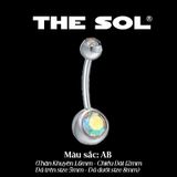  Khuyên Rốn Titan Unisex Đính Đá 2 Đầu 