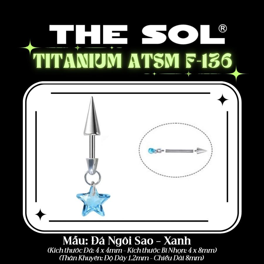 Khuyên Tai TITANIUM ATSM F-136 VERTICAL HELIX 