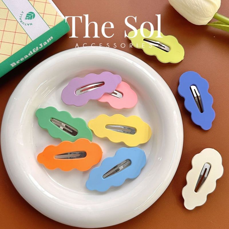  Kẹp Tóc Hàn Quốc Sắc Màu Gợn Sóng 