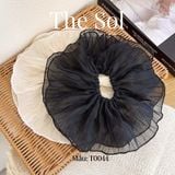  Cột Tóc Scrunchies Pleated Mesh 