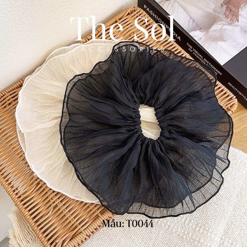  Cột Tóc Scrunchies Pleated Mesh 