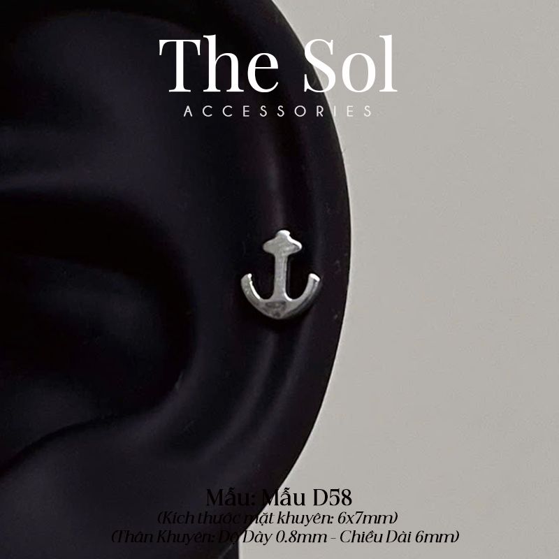  Khuyên Tai Titan The Anchor - Mẫu D58 