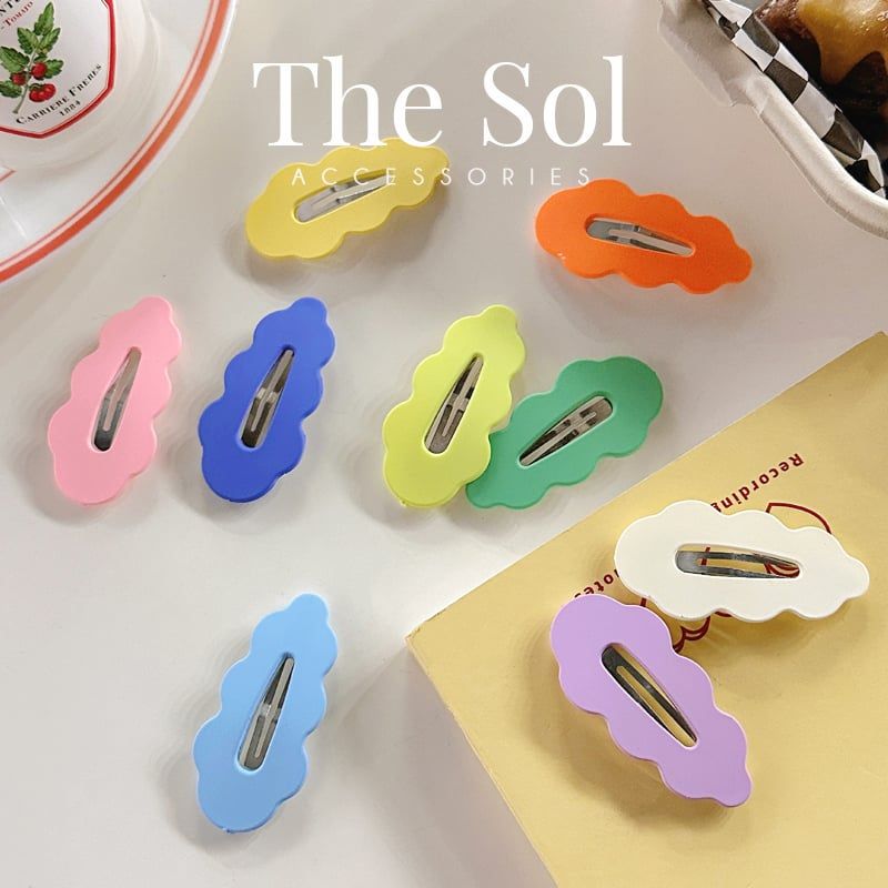  Kẹp Tóc Hàn Quốc Sắc Màu Gợn Sóng 