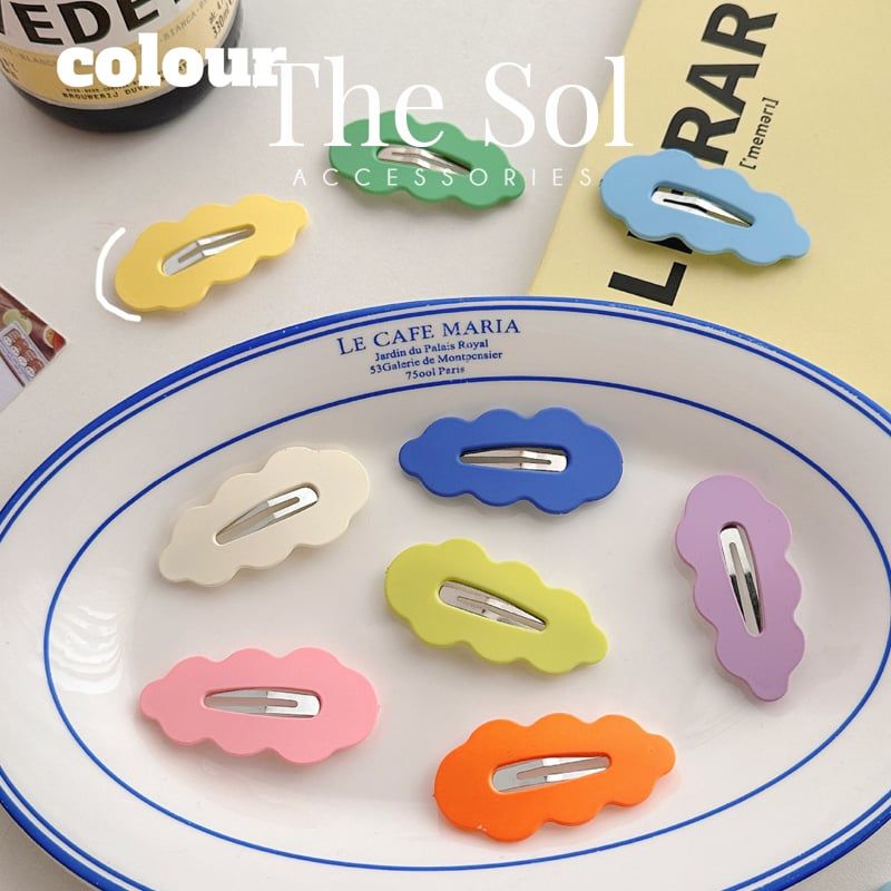  Kẹp Tóc Hàn Quốc Sắc Màu Gợn Sóng 