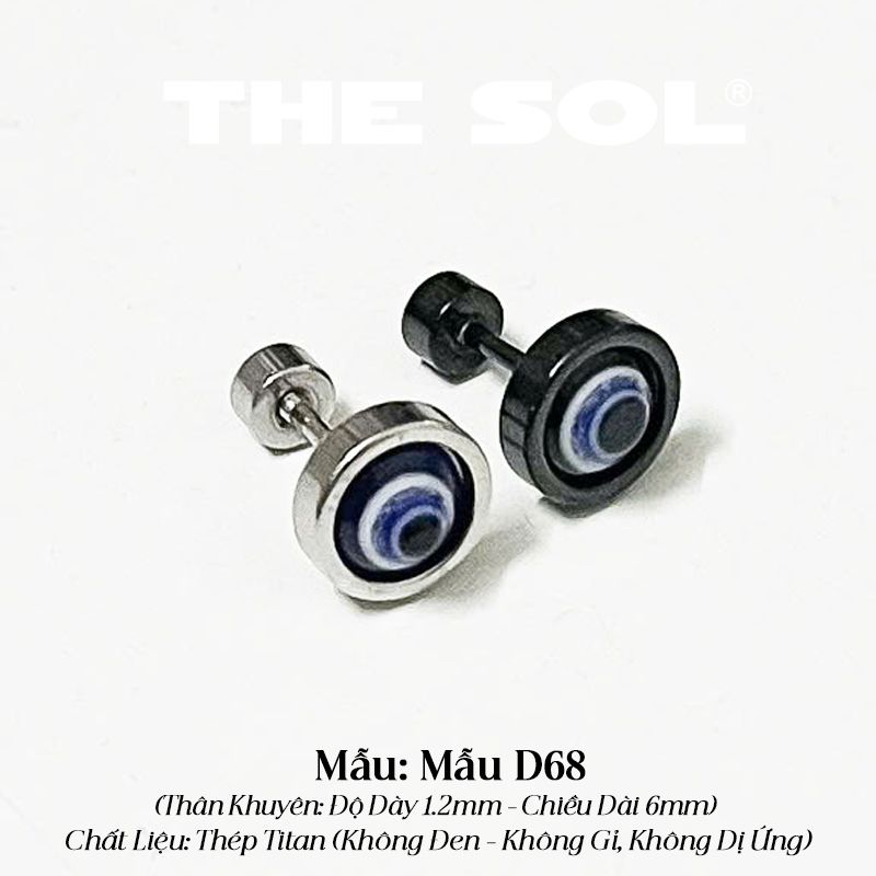  Khuyên Tai Titan Unisex Blue Eyes - Mẫu D68 