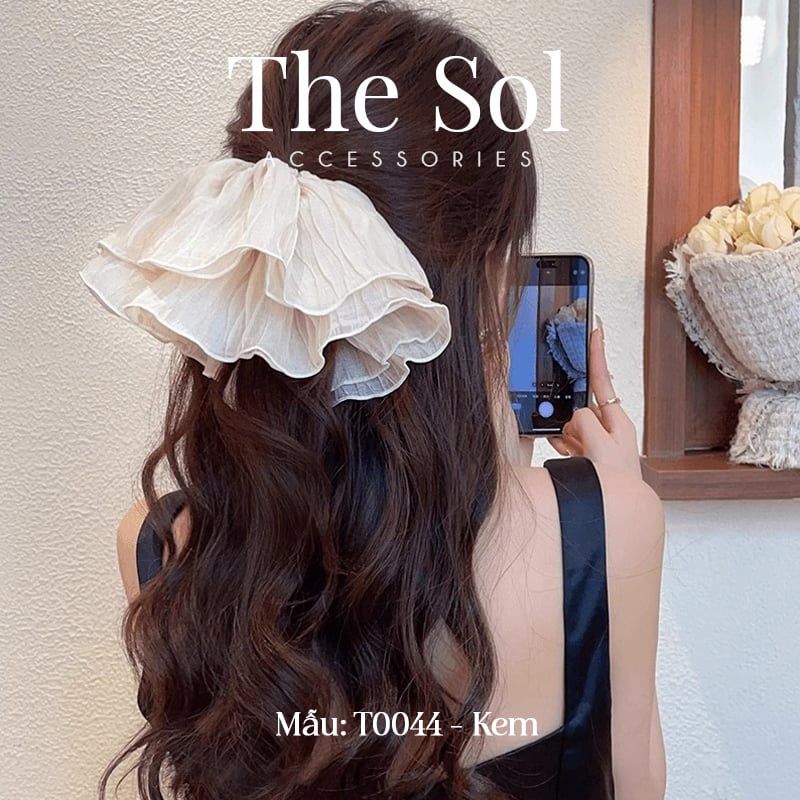  Cột Tóc Scrunchies Pleated Mesh 