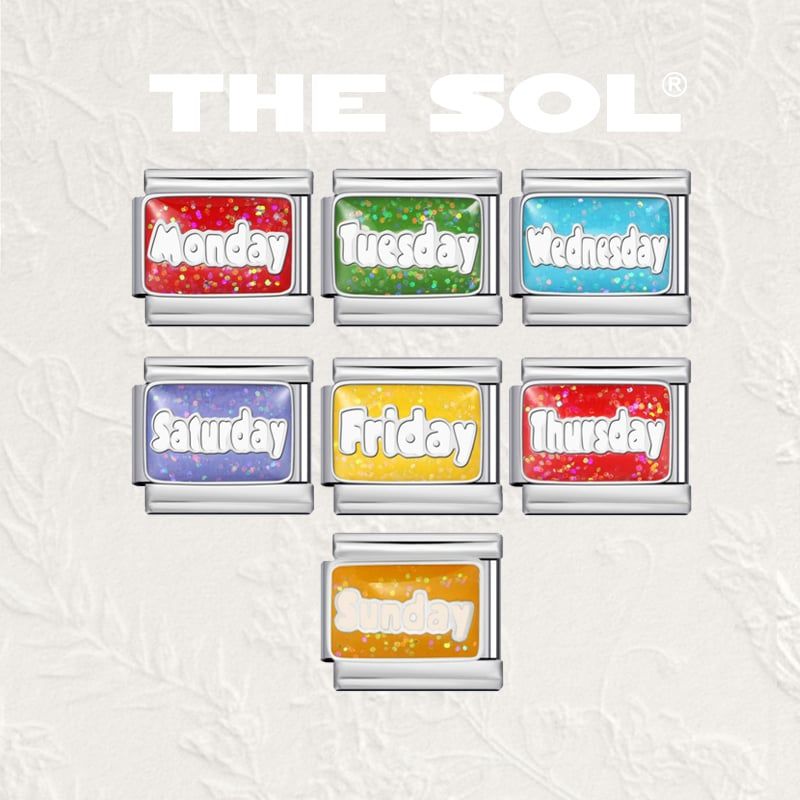  Charm Titan Italian Bracelet - Day In Week 