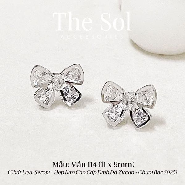 Bông Tai Seropi Diamond Bow - Mẫu 114 